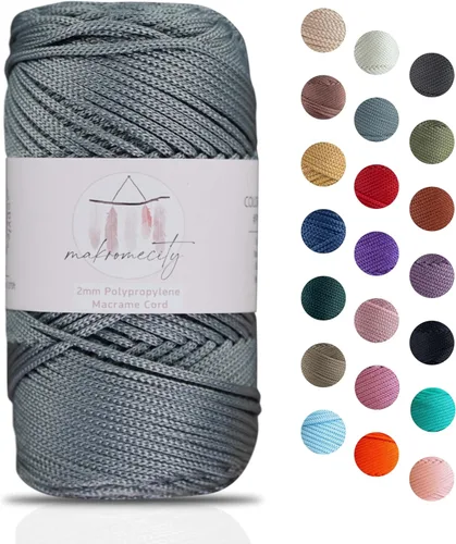 Vista 70 de Makromecity, Cordón de macramé de poliéster de 0.079 in x 125 yardas (375 pies) de 0.079 pulgadas, cuerda de polipropileno para macramé, para colgar
