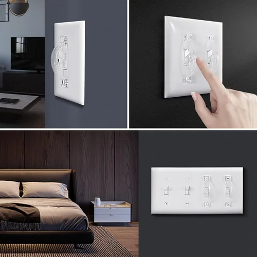 Vista 4 de Protector de interruptores de luz de pared, cubierta de interruptor de luz, protector de placa de interruptor de luz a prueba de niños, protege tus