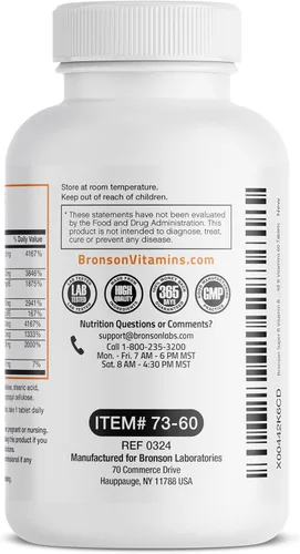 Vista 5 de Bronson Complejo de vitamina B Super B de liberación lenta sostenida (vitamina B1, B2, B3, B6, B9 - ácido fólico, B12) contiene todas las vitaminas