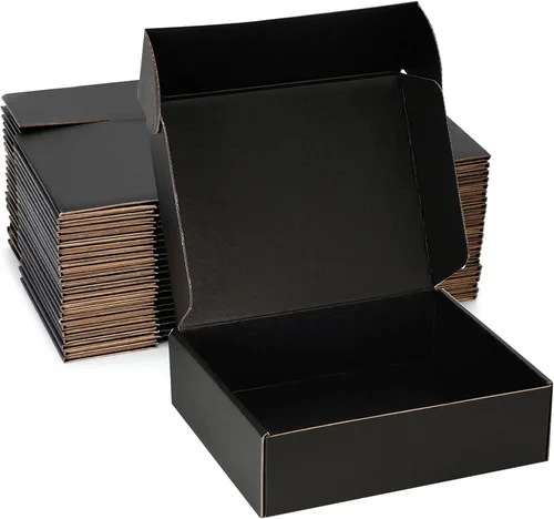 Vista 8 de Cajas de envío pequeñas de 6 x 4 x 3 pulgadas (paquete de 25) – Cajas de cartón corrugado negro resistentes para pequeñas empresas, comercio