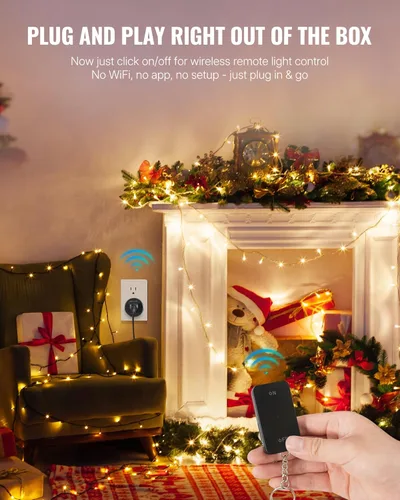 Vista 3 de Toma de control remoto negro, interruptor de luz inalámbrico WILAWELS con base magnética, interruptor de salida remoto de encendido y apagado