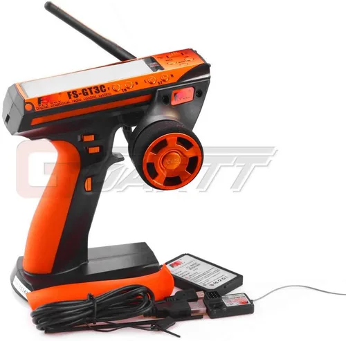 ® Flysky FS-GT3C 2.4G 3 canales 3CH controlador de pistola transmisor receptor TX batería cable USB para RC coche barco