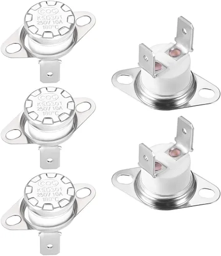 Vista 24 de uxcell KSD301 Termostato 266.0 °F/266°F 10A Normalmente Cerrado N.C Ajuste Snap Disc Interruptor de temperatura para microondas, horno, cafetera 2