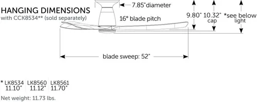 Vista 2 de Fanimation Kute 52 inch Flush Indoor/Outdoor Ceiling Fan - Antique Graphite with Light Oak blades