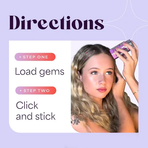 Vista 4 de Hally Hair Juego de Recambio de Bolígrafo de Gemas - Incluye 180 Pegatinas de Gemas Adhesivas Multicolor Joyas para el Cabello - Accesorios