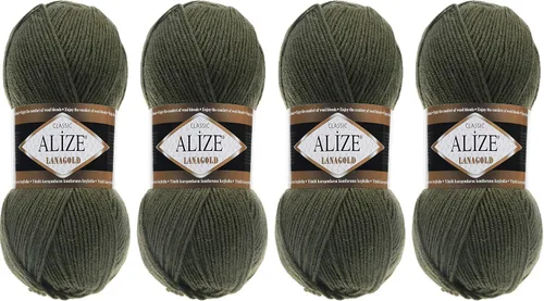 Vista 21 de Alize Lanagold - Hilo para tejer, lana para manualidades, mezcla de hilo para tejer a mano, cálida, suave, natural, gruesa, tejida a mano, lote de 4