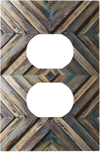 Vista 142 de Placa decorativa para interruptor de luz, diseño bohemio, abstracción, montaña y sol, 2 bandas, 1 palanca, 1 placa de pared dúplex, cubiertas