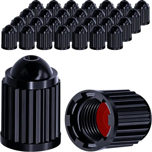 Vista 41 de 10 piezas de tapas de válvula de neumático TPMS con vástago largo, tapas de válvula de rueda de plástico negro para TPMS TR20008, tapas de vástago