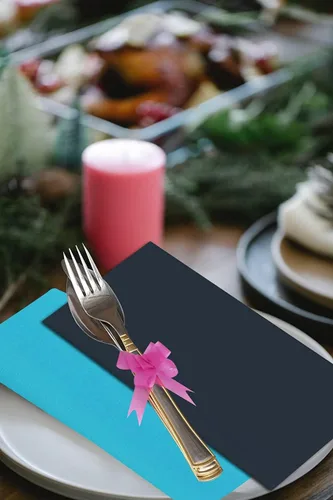 Vista 6 de Ruvanti Juego de 12 servilletas de tela, 18 x 18 pulgadas, lavables, suaves, duraderas, absorbentes, de mezcla de algodón, para hotel, almuerzo