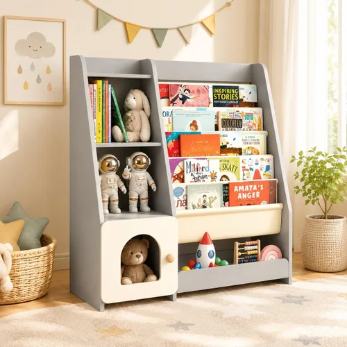 Estantería para niños FKWin, organizador de almacenamiento de juguetes para niños, estante de almacenamiento para bebés, estanterías de madera para