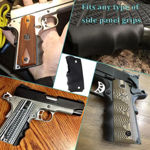 Vista 7 de 1911 Grips - Empuñaduras de goma para 1911 de tamaño completo Commander y Government Model, color negro (paquete de 2)