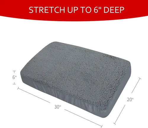 Vista 6 de Moonsea Fundas de cama para perro, repuesto de felpa suave, lavable, forro impermeable para cama de perro, color gris, funda de colchón