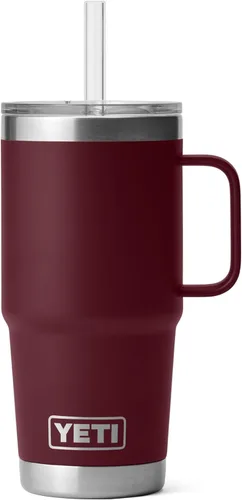 Vista 76 de YETI Rambler - Vaso de 25 onzas con asa y tapa con popote, vaso de viaje para agua, vaso aislado al vacío con asa, acero inoxidable, apicultor