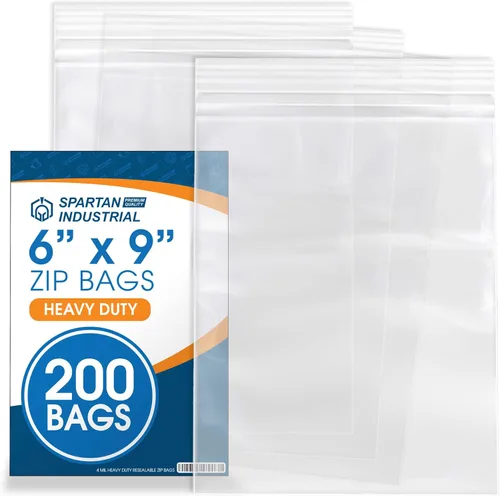 Vista 9 de Spartan Industrial - 200 unidades - 7,6 x 10,2 cm (4 Mil de alta resistencia) Bolsas de plástico transparente gruesas con cierre reutilizable