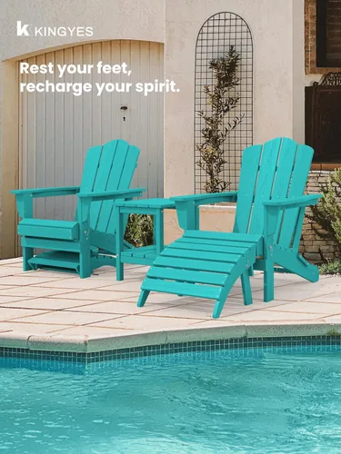 Vista 5 de KINGYES Otomana Adirondack plegable para silla Adirondack, Aruba