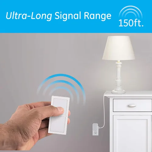 Vista 5 de MySelectSmart Remote GE Wireless Control Switch, On/Off, 1 Outlet, 150 ft. Range from Plug-in Receiver, Ideal for Lamps & Indoor Lighting, No Wiring