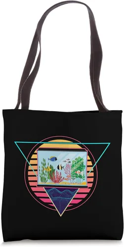Futurista Fish Tank Synthwave Vaporwave Aquarium Bolsa de asas estética