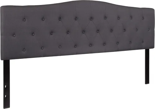 Vista 144 de BizChair Cabecero tapizado capitoné tamaño individual en tela blanca