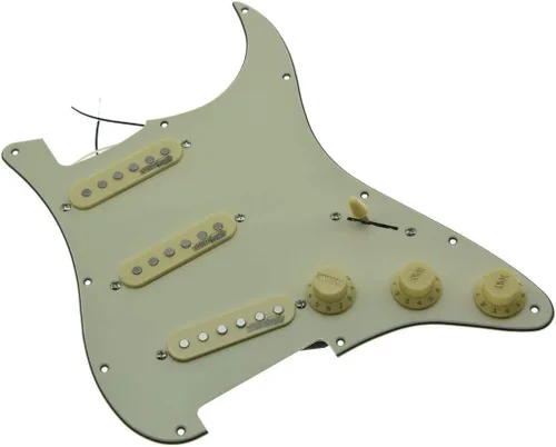 Vista 7 de Dopro Golpeador de guitarra cargado con pastillas Wilkinson precableado ST Pickguard para USA/México FD Strat Stratocaster Aged Pearl