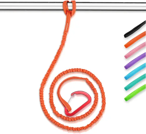 Vista 12 de OCEANBROAD Correa de remo de kayak estirable con cuerda de lanyard para SUP, kayak, botes, canoa, caña de pescar, 4-7 pies