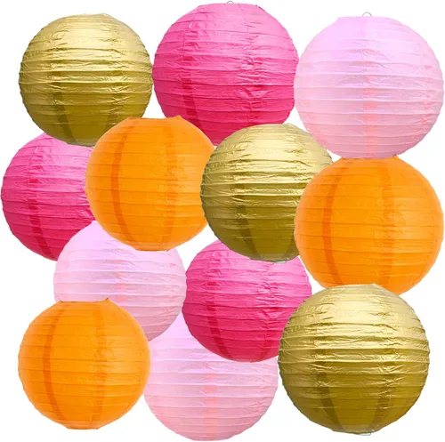 Vista 45 de BEISHIDA 10 Linternas de Papel Blancas Decorativas Chinas/Japonesas Colgantes Redondas de Papel Lámpara para Cumpleaños, Bodas, Navidad, Nupcial