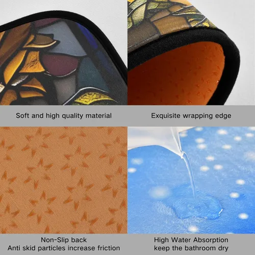 Vista 4 de Curve - Tapetes de cocina de girasol, antifatiga, 2 piezas para piso, alfombras de cocina antideslizantes acolchadas, absorbentes, cómodas