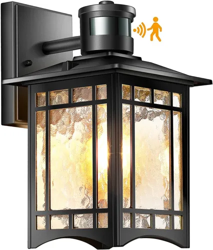 Vista 11 de Luces Exteriores Marrones con Sensor de Movimiento para Montaje en Pared - Lámpara Exterior de Anochecer a Amanecer para Casa Exterior, Porche