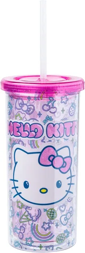 Vista 16 de Vaso de plástico resistente a derrames Sanrio Hello Kitty Strawberry de Silver Buffalo, 20 onzas Sanrio Hello Kitty Fresas