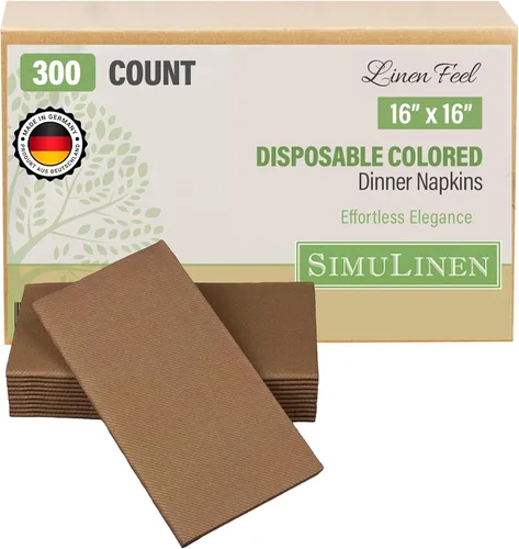 Vista 12 de SimuLinen Servilletas de Papel Desechables con Sensación de Lino Rosa Antiguo Rosa Empolvado – Servilletas de Cena de Boda Tipo Tela, Papel de Lujo