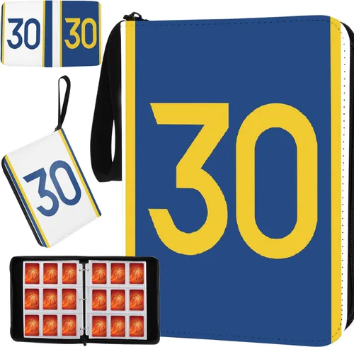 Vista 11 de Carpeta de tarjetas de baloncesto con mangas, 400 bolsillos, tarjetero de baloncesto #30 para tarjetas intercambiables, organizador de carpetas