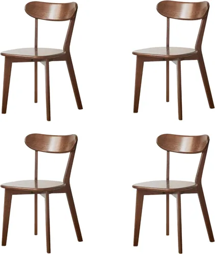 Vista 17 de Sillas de comedor de roble, sillas de cocina, silla moderna de madera maciza 100% con respaldo curvo, silla de comedor para cocina, sala de estar