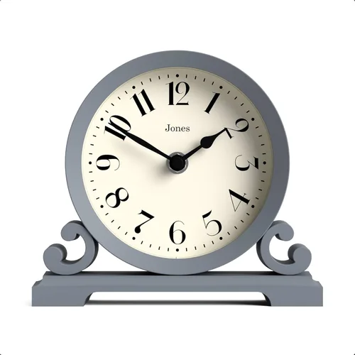 Vista 12 de JONES CLOCKS® Reloj de repisa Saloon Diseño tradicional de doble scroll Verde Estilo clásico contemporáneo para escritorio, mesa, estante