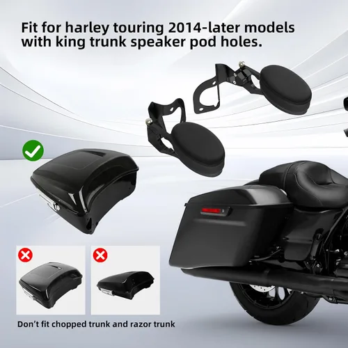 Vista 3 de TCMT - Reposabrazos traseros ajustables para pasajeros para Harley Touring Road Glide Electra Glides Ultra Tri Glides 2014-2025