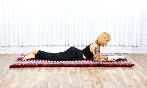 Vista 385 de Leewadee colchón tailandés enrollable para cama de invitados, tapete de yoga, para masaje tailandés, ecológico, orgánico y natural.