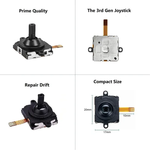 Vista 3 de Palancas de mando de repuesto + botones para controlador Meta Quest 3, palanca de pulgar analógica para Oculus Quest 2, controlador izquierdo