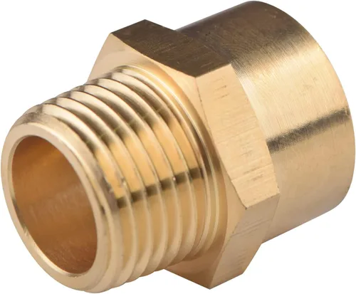 Vista 6 de Paquete de 4 adaptadores de rosca hembra G 1/2 (BSP) a rosca macho US 1/2 NPT adaptador de tubería de latón, adaptador G a NPT conector convertidor