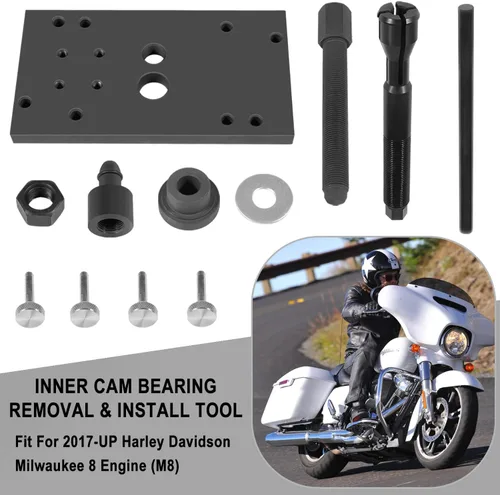 Vista 2 de Kit de herramientas instalador de cojinetes de agujas de árbol de levas interior M8 y extractor de extracción apto para Harley Davidson Milwaukee