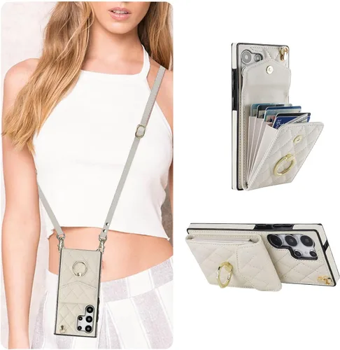 Vista 29 de QLTYPRI Funda tipo cartera cruzada para Samsung Galaxy A15 4G/5G, funda de piel sintética para teléfono con bloqueo RFID, ranuras para tarjetas