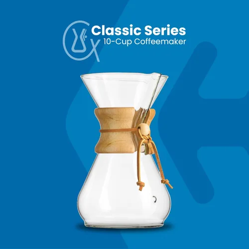 Vista 2 de Chemex Cafetera de vidrio para verter - Serie clásica - 10 tazas - Embalaje exclusivo