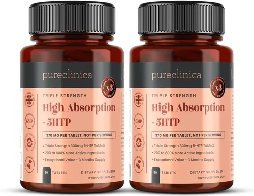 Vista 9 de Alta absorción 5HTP 300mg x 90 tabletas - 3 meses de suministro. con vitamina C, B6 y extracto de pimienta negra
