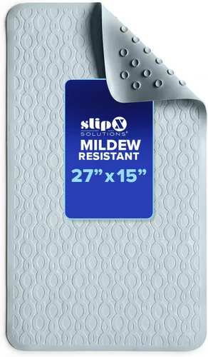 SlipX Solutions Alfombra antideslizante de goma para bañera antimoho, 15x27 Gris
