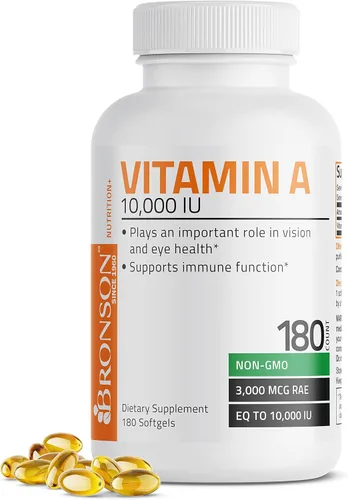 Bronson Vitamina A 10,000 UI Fórmula Premium Sin OMG Apoya la Visión Saludable y el Sistema Inmunológico y el Crecimiento y Reproducción Saludables,