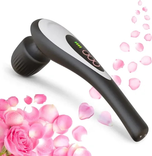 Vista 7 de Masajeador vibratorio de mano personal, inalámbrico, eléctrico, de mano, tejido profundo, cuello, espalda, hombro, pie, portátil, con siete Negro