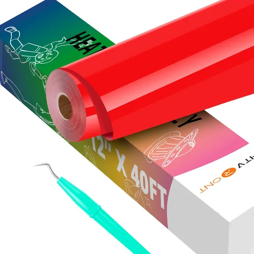 Vista 55 de HTVRONT Rollo de Vinilo de Transferencia de Calor - 12" x 4 pies Vinilo HTV Negro para Camisetas, Vinilo Negro de Planchar para Todas las Máquinas