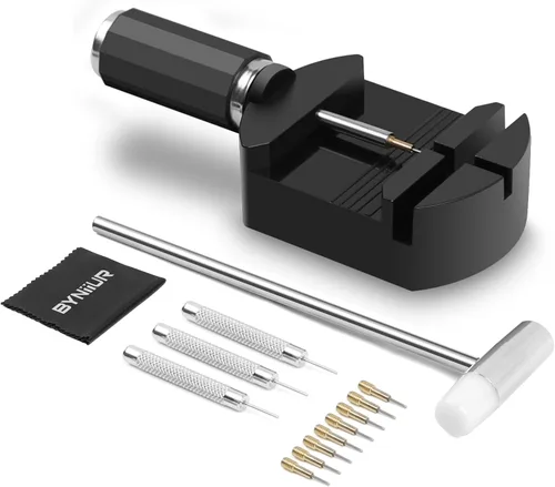 Kit de herramientas de extracción de eslabones de reloj para ajuste de pulsera, herramienta de tamaño de banda con empujador de alfiler, pasadores y