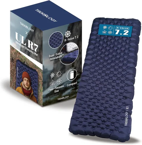 TREKOLOGY Colchoneta de Dormir para Campamento – Ultraligera, Estera de Campamento de 4" de Grosor con Valor R de 7.2 para Todas las Estaciones –