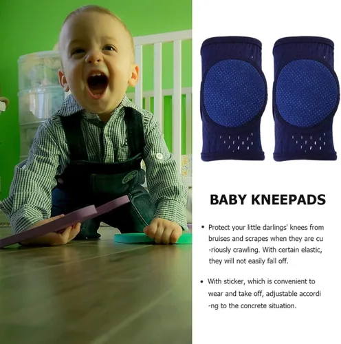 Vista 7 de EXCEART Rodilleras para niños pequeños, rodilleras antideslizantes para bebés, rodilleras para bebés, rodilleras ajustables, protector de gateo