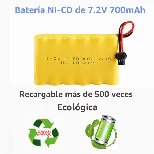 CBB 7.2V 700mAh NI-CD batería recargable para Huina 1550 550 RC Excavadora 2 Pack 7.2V 700mAh batería con cargador USB