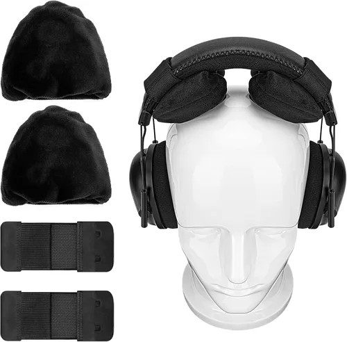 Geekria Cómodas almohadillas para aliviar la presión, compatibles con auriculares sobre las orejas, almohadilla de terciopelo para cabeza calva,