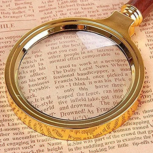 Vista 3 de OriGlam Lupa de mano con mango de lupa 5X para lectura de libros, monedas, mapas, crucigramas